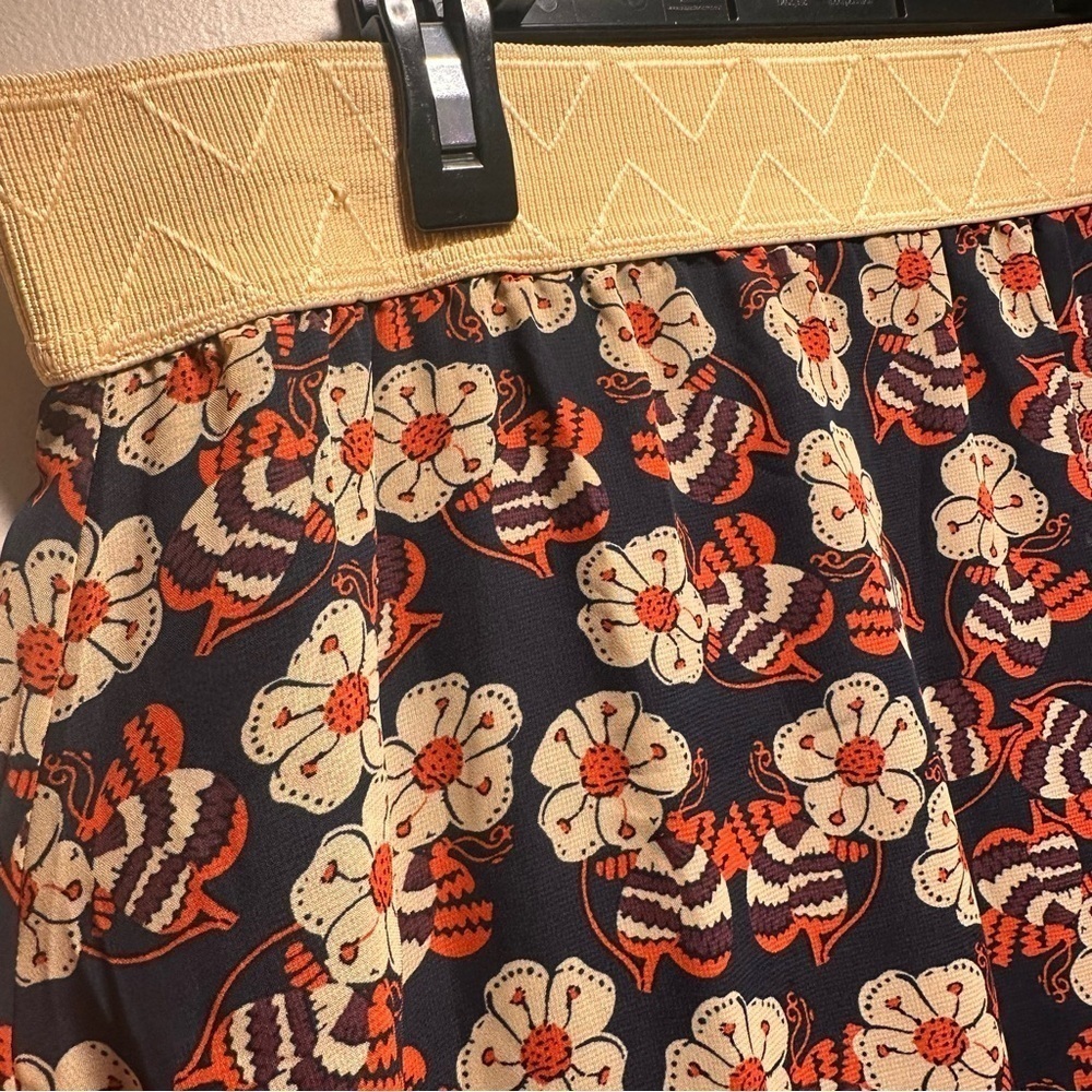 LuLaRoe Lola Lined Chiffon Midi Skirt Elastic Band Floral Pattern Large 12-14 - Picture 6 of 15
